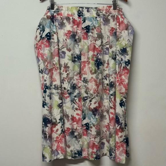 Athleta Savannah Skirt Pull On Elastic Waist Lumen Floral Cream 3X - Picture 3 of 6